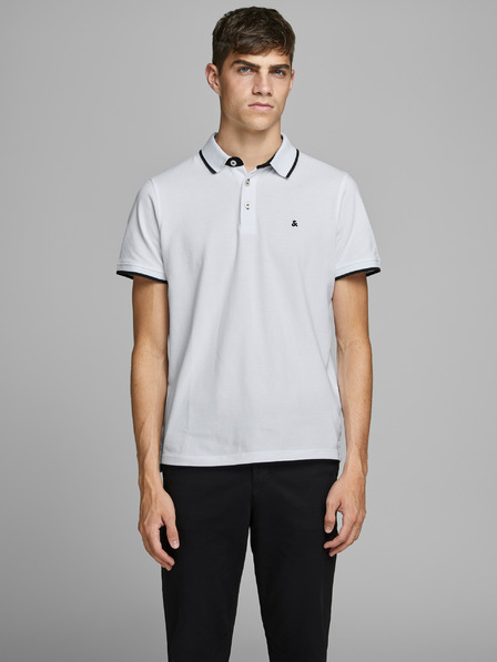 Jack & Jones Biela pánska polokošeľa Jack & Jones Paulos