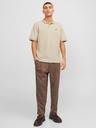 Jack & Jones Béžová pánska polokošeľa Jack & Jones Bluwin