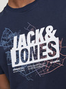 Jack & Jones Tmavomodré pánske tričko Jack & Jones Map