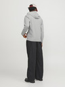 Jack & Jones Svetlošedá pánska mikina Jack & Jones Cloud na zips s kapucňou