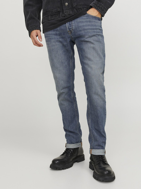 Jack & Jones Modré pánske slim fit džínsy Jack & Jones Glenn