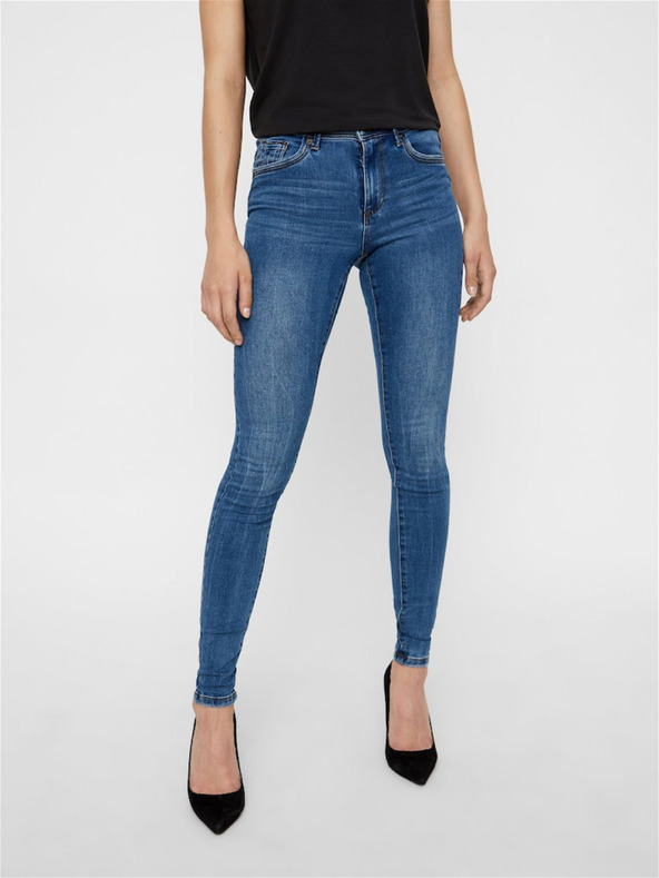 Vero Moda Modré dámske skinny fit džínsy VERO MODA Tanya