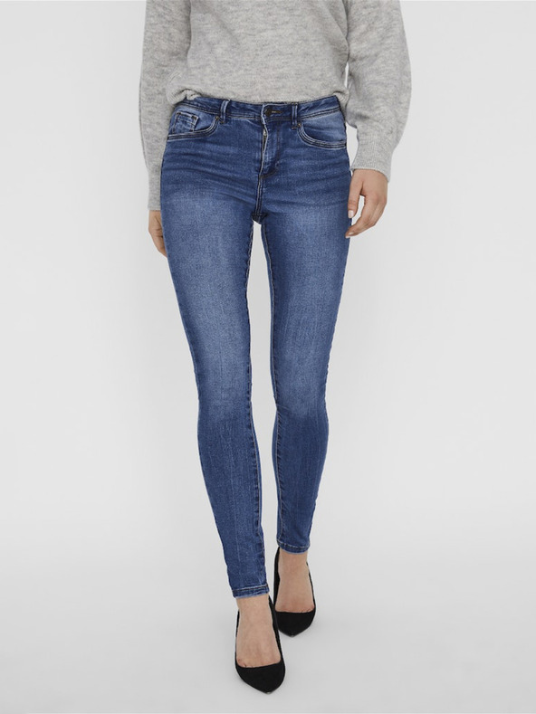 Vero Moda Modré dámske skinny fit džínsy VERO MODA Tanya