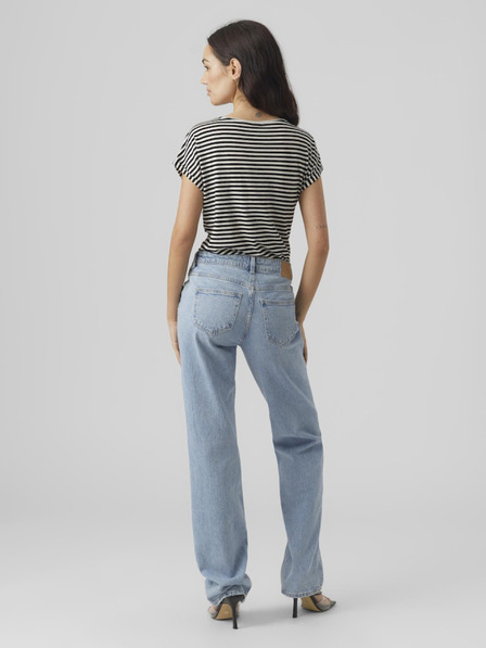 Vero Moda Bielo-čierna dámska pruhovaná košeľa Vero Moda Ava
