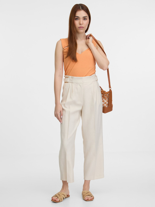 Orsay Béžové dámske široké nohavice ORSAY