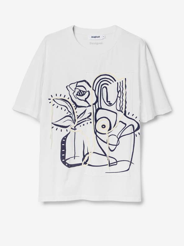 Desigual Biele dámske tričko Desigual Tristan
