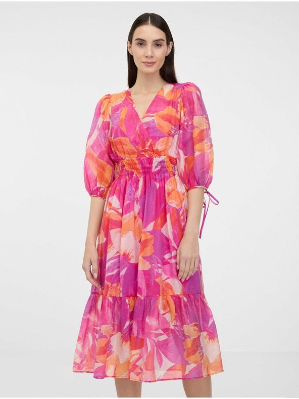 Orsay Tmavo ružové dámske midi šaty ORSAY