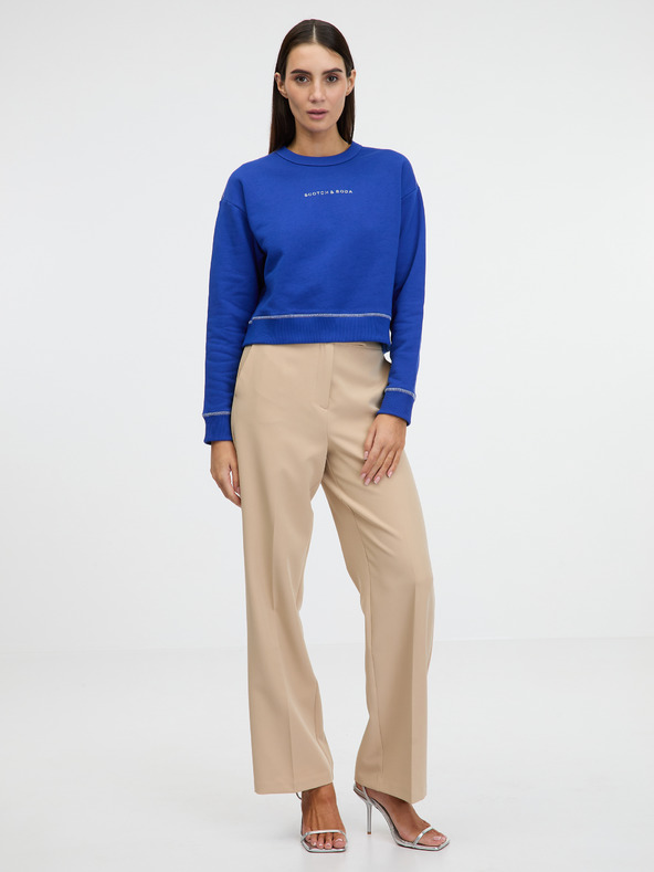 Scotch & Soda Tmavomodrá dámska krátka mikina Scotch & Soda