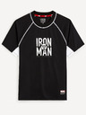 Celio Čierne pánske športové tričko Celio Marvel Iron Man