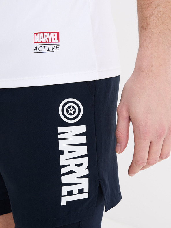 Celio Biele pánske športové tričko Celio Marvel Captain America