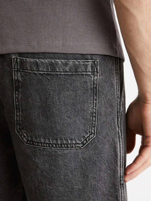 Celio Čierne pánske džínsové šortky Celie Domalobm4