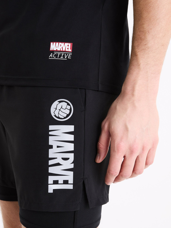 Celio Čierne športové šortky Celio Marvel Hulk