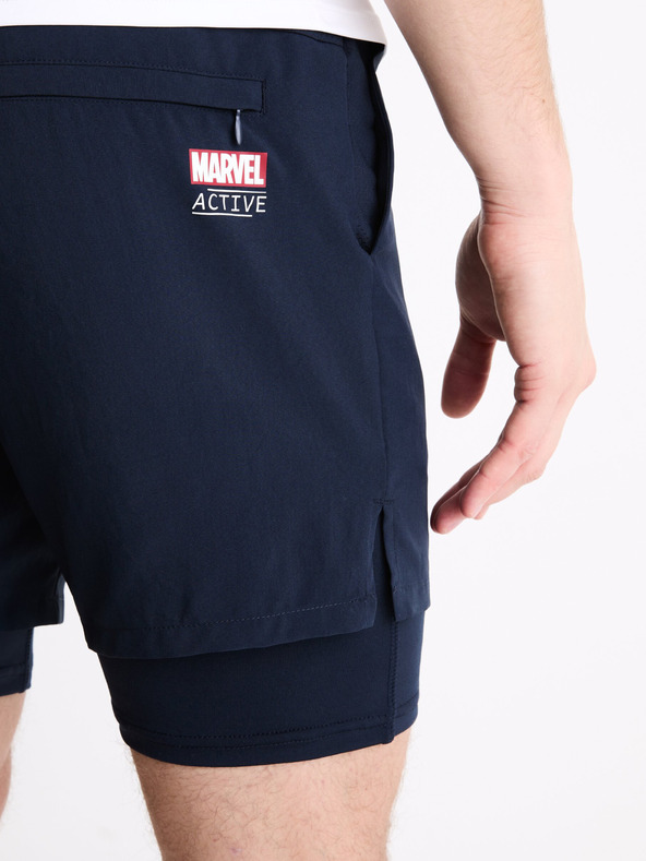 Celio Tmavomodré športové šortky Celio Marvel Captain America