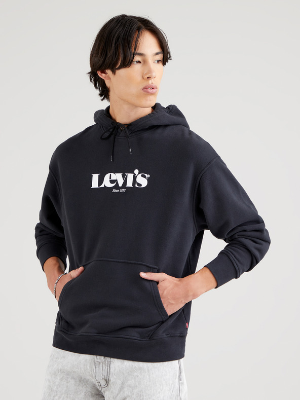 Levi's® Čierna pánska mikina Levi's® s kapucňou