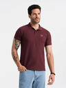 Ombre Clothing Vínová pánska základná polokošeľa Ombre Oblečenie