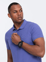 Ombre Clothing Fialové pánske základné polo tričko Ombre Clothing
