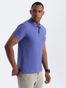 Ombre Clothing Fialové pánske základné polo tričko Ombre Clothing