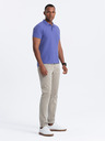 Ombre Clothing Fialové pánske základné polo tričko Ombre Clothing