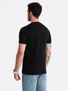 Ombre Clothing Čierne pánske bavlnené tričko Ombre Clothing