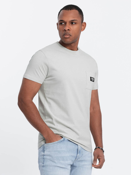 Ombre Clothing Pánske voľnočasové tričko s vreckom Ombre Oblečenie Zelená