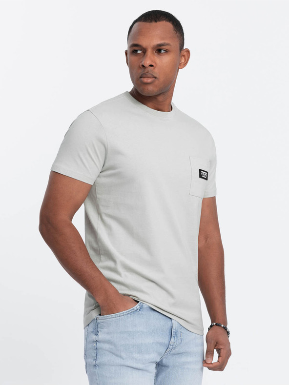 Ombre Clothing Pánske voľnočasové tričko s vreckom Ombre Oblečenie Zelená