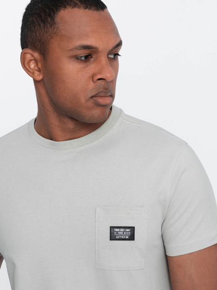 Ombre Clothing Pánske voľnočasové tričko s vreckom Ombre Oblečenie Zelená