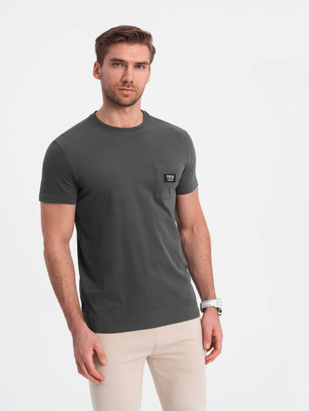 Ombre Clothing Pánske voľnočasové tričko s vreckom Ombre Oblečenie Zelená