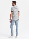 Ombre Clothing Šedé pánske tričko s kapucňou Ombre Clothing
