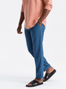 Ombre Clothing Modré pánske chino nohavice s plátnom Ombre Clothing