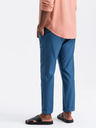 Ombre Clothing Modré pánske chino nohavice s plátnom Ombre Clothing
