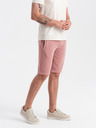 Ombre Clothing Ružové pánske základné teplákové šortky Ombre Clothing