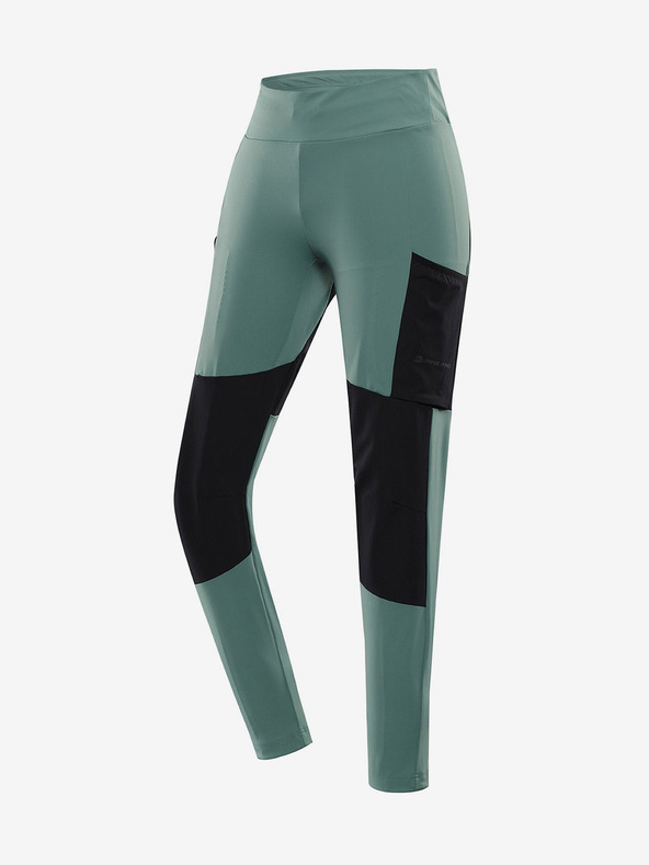 ALPINE PRO Zelené dámske outdoorové legíny Alpine Pro RENZA