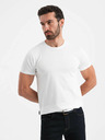 Ombre Clothing Biele pánske základné tričko Ombre Oblečenie