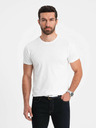 Ombre Clothing Biele pánske základné tričko Ombre Oblečenie