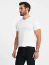 Ombre Clothing Biele pánske základné tričko Ombre Oblečenie