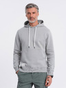 Ombre Clothing Šedá pánska mikina s kapucňou s klokankou a kapucňou Ombre Clothing