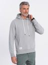 Ombre Clothing Šedá pánska mikina s kapucňou s klokankou a kapucňou Ombre Clothing