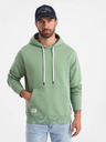Ombre Clothing Zelená pánska mikina s kapucňou Ombre Clothing