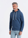 Ombre Clothing Modrá pánska mikina s kapucňou a klokankou Ombre Clothing