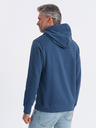 Ombre Clothing Modrá pánska mikina s kapucňou a klokankou Ombre Clothing