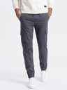Ombre Clothing Šedé pánske cargo jogger nohavice Ombre Oblečenie