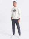 Ombre Clothing Šedé pánske cargo jogger nohavice Ombre Oblečenie