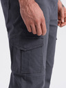 Ombre Clothing Šedé pánske cargo jogger nohavice Ombre Oblečenie