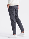 Ombre Clothing Šedé pánske cargo jogger nohavice Ombre Oblečenie