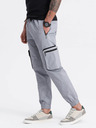 Ombre Clothing Svetlošedé pánske cargo jogger nohavice Ombre Clothing