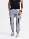 Ombre Clothing Svetlošedé pánske cargo jogger nohavice Ombre Clothing
