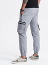 Ombre Clothing Svetlošedé pánske cargo jogger nohavice Ombre Clothing