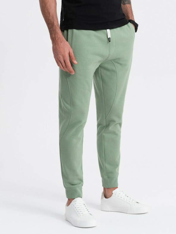 Ombre Clothing Zelené pánske tepláky Ombre Clothing