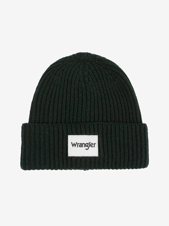 Wrangler Tmavozelená pánska rebrovaná zimná čiapka Wrangler