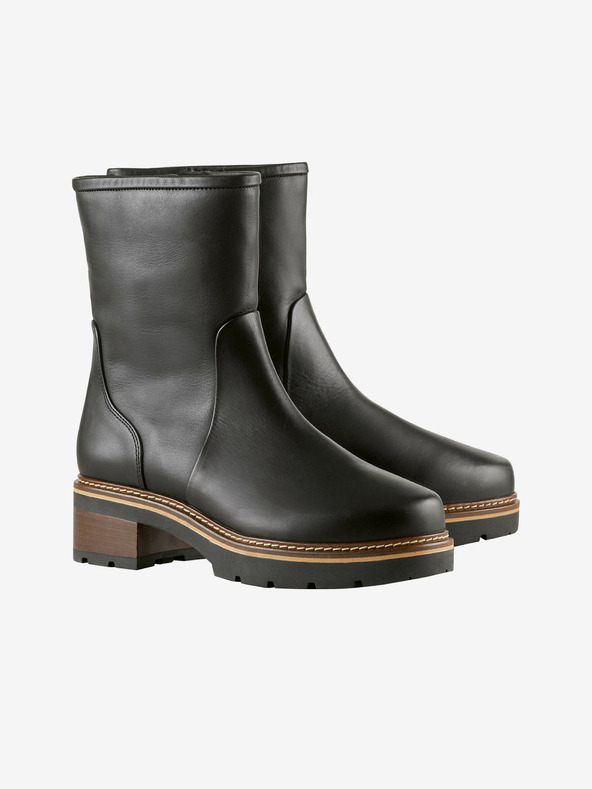 Högl Čierne dámske kožené členkové topánky Högl Force